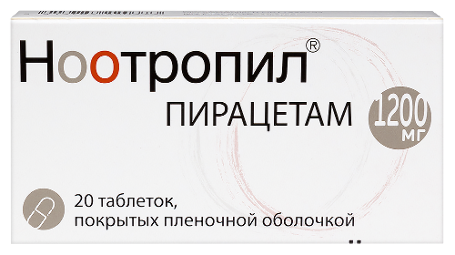 Ноотропил 1,2 гр 20 шт. блистер таблетки, покрытые пленочной оболочкой