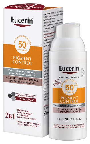 Eucerin флюид солнцезащитный против пигментации spf 50+ 50 мл