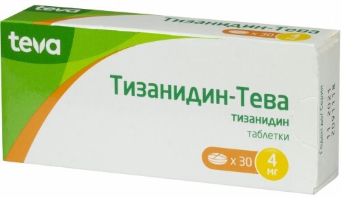 Тизанидин-тева 4 мг 30 шт. таблетки