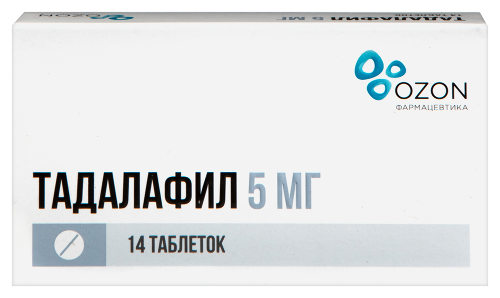 Купить Тадалафил 5 мг 14 шт. таблетки, покрытые пленочной оболочкой цена