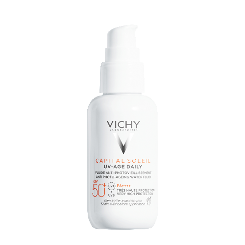 Vichy capital soleil флюид солнцезащитный невесомый для лица против признаков фотостарения uv age-daily spf50+ 40 мл