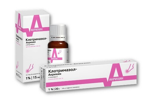 НАБОР КЛОТРИМАЗОЛ-АКРИХИН 1% 15МЛ Р-Р + КЛОТРИМАЗОЛ-АКРИХИН 1% 20,0 МАЗЬ Д/НАРУЖ ПРИМ закажи со скидкой