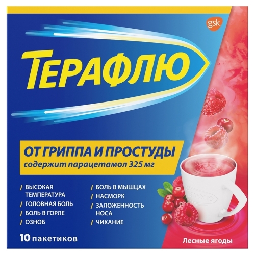 Терафлю порошок для приготовления раствора пакет 10 шт.