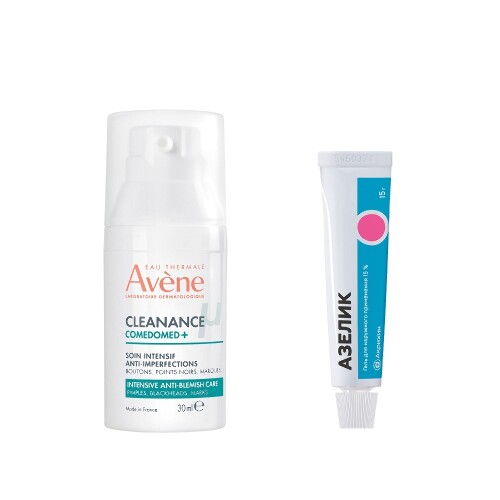 Набор AVENE CLEANANCE COMEDOMED+ КОНЦЕНТРАТ ДЛЯ ПРОБЛЕМНОЙ КОЖИ СКЛОННОЙ К АКНЕ ИНТЕНСИВНЫЙ 30МЛ + АЗЕЛИК 15% 15,0 ГЕЛЬ