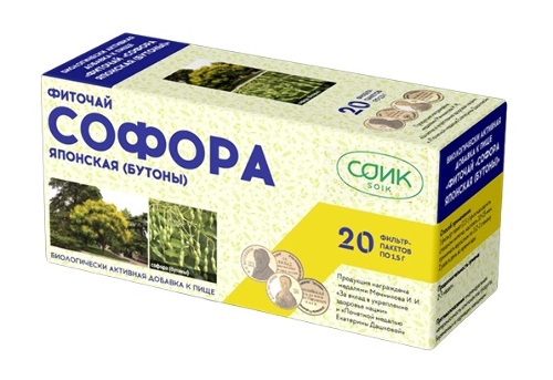 Софора японская фиточай 1,5 20 шт. ф/п - цена 112 руб., купить в интернет аптеке в Перми Софора японская фиточай 1,5 20 шт. ф/п, инструкция по применению