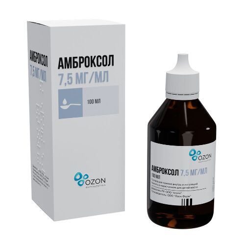 Амброксол 7,5 мг/мл флакон раствор для приема внутрь 100 мл