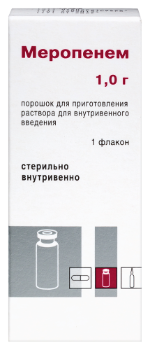 Купить Меропенем 1 г порошок для приготовления раствора для внутривенного введения флакон 1 шт. цена