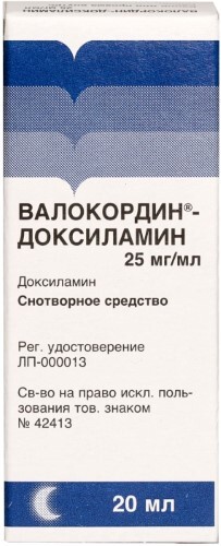 Купить Валокордин-доксиламин 0,025/мл флакон-капельница 20 мл цена