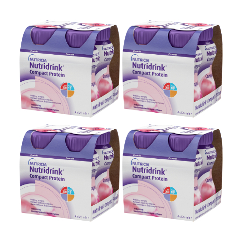 Набор белковое питание 4 уп Нутридринк Компакт Протеин Клубника 125г N4 со скидкой 20%