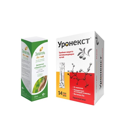 Набор ЗАЛАГЕЛЬ ИНТИМ ГЕЛЬ-МЫЛО Д/ИНТИМ ГИГИЕНЫ 200МЛ +УРОНЕКСТ N14 ПАКЕТ-САШЕ ПО 2,6Г ПОР/ДЛЯ ДЕТЕЙ И ВЗРОСЛЫХ по специальной це