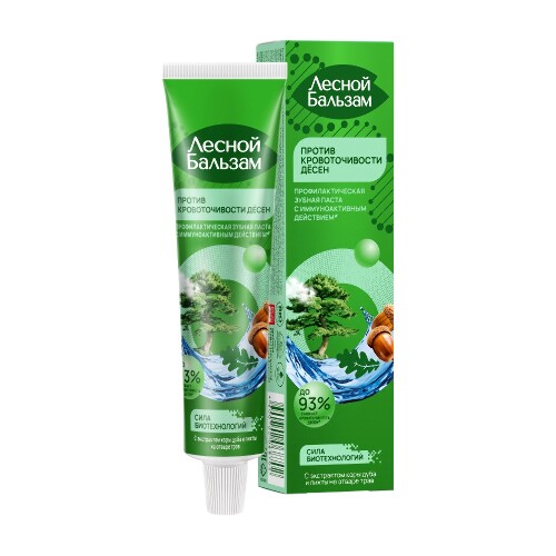 Лесной бальзам зубная паста с экстрактами коры дуба и пихты на отваре трав 50 мл