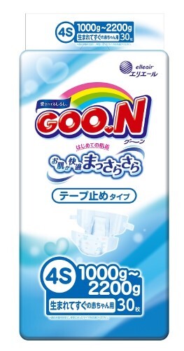 Купить Goon подгузники детские на липучках размер 4s 1-2,2 кг 30 шт. цена