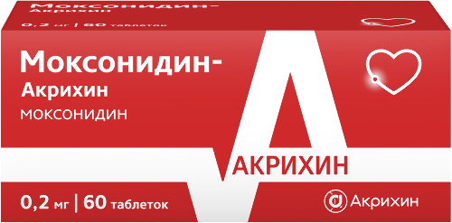 Моксонидин-акрихин 0,2 мг 60 шт. таблетки, покрытые пленочной оболочкой