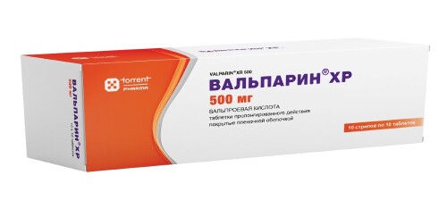 Купить Вальпарин хр 500 мг 100 шт. таблетки пролонгированные покрытые пленочной оболочкой цена