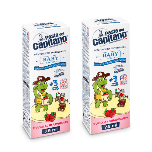 НАБОР 2=1 PASTA DEL CAPITANO ЗУБНАЯ ПАСТА ДЕТСКАЯ BABY STRAWBERRY 3+ /КЛУБНИЧНАЯ 75МЛ