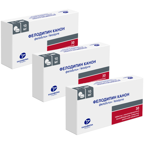 Набор из 3-х упаковок Фелодипин Канон 10 мг 30 шт по специальной цене