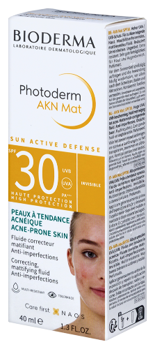 Bioderma Photoderm AKN MAT солнцезащитная матирующая эмульсия для кожи с несовершенствами SPF 30 40 мл