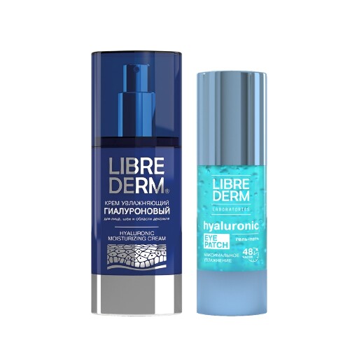 Набор ЛИБРИДЕРМ Гиалурон: крем для лица/шеи/декольте + гель-патч для кожи вокруг глаз