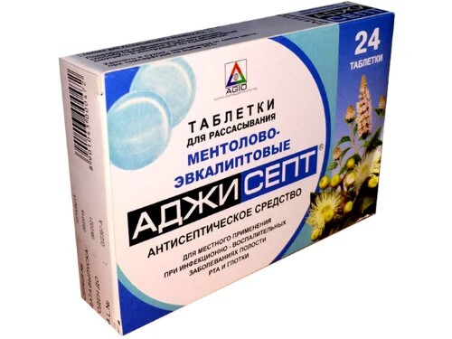 Купить Аджисепт ментол-эвкалипт 24 шт. таблетки для рассасывания цена