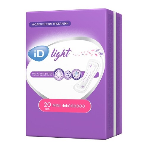 Купить ID light урологические прокладки размер mini 20 шт. цена