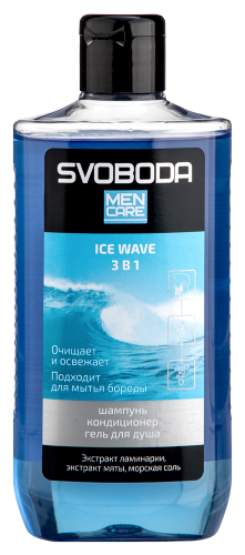 Купить Svoboda men care шампунь-кондиционер-гель для душа 3 в 1 ice wave 290 мл цена