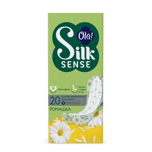 Ola silk sense прокладки ежедневные light deo стринг-мультиформ ромашка 20 шт.