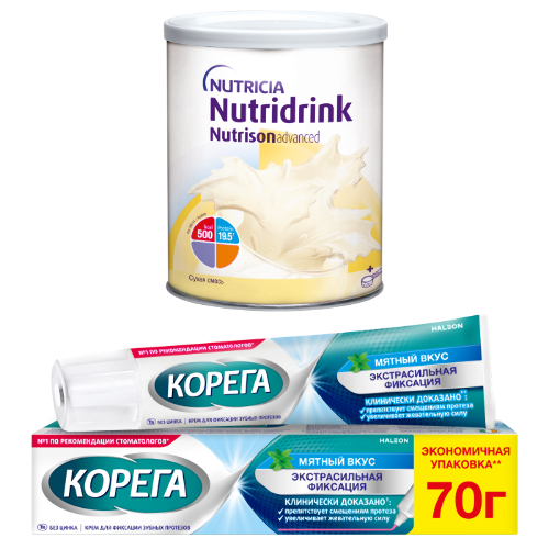 Набор Корега крем мятный вкус 70,0 + Нутридринк Нутризон сухая смесь 322,0 по специальной цене