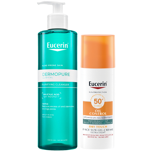 Набор EUCERIN DERMOPURE ГЕЛЬ ДЛЯ УМЫВАНИЯ ДЛЯ ПРОБЛЕМНОЙ КОЖИ 200МЛ + EUCERIN ГЕЛЬ-КРЕМ СОЛНЦЕЗАЩИТНЫЙ ДЛЯ ПРОБЛЕМНОЙ КОЖИ ЛИЦА SPF 50+ 50МЛ