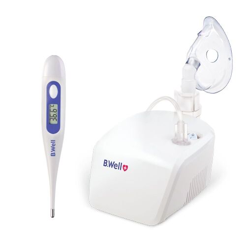 Комплект ИНГАЛЯТОР B WELL PRO-110 КОМПРЕССОРНЫЙ/ТЕРМОМЕТР WT-03 ЭЛЕКТРОННЫЙ СЕМЕЙНЫЙ ВЛАГОЗАЩИТНЫЙ