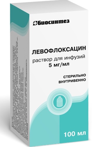 Левофлоксацин 5 мг/мл раствор для инфузий 100 мл бутылка 1 шт.