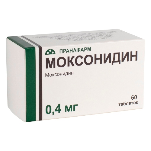 Моксонидин 0,4 мг 60 шт. блистер таблетки, покрытые пленочной оболочкой