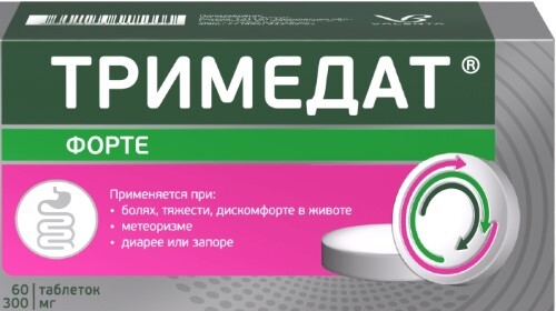Тримедат форте 300 мг 60 шт. таблетки с пролонгированным высвобождением, покрытые пленочной оболочкой