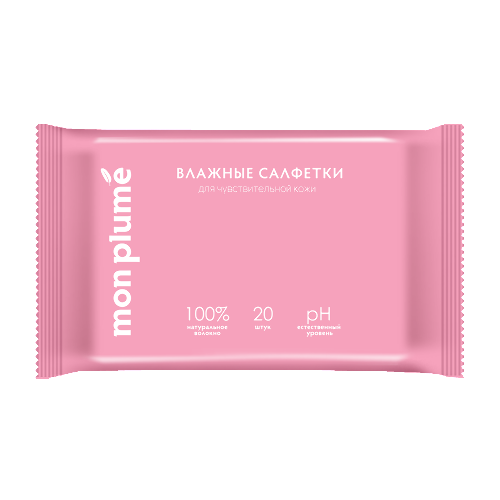 Mon plume салфетки влажные для интимной гигиены для чувствительной кожи 20 шт.