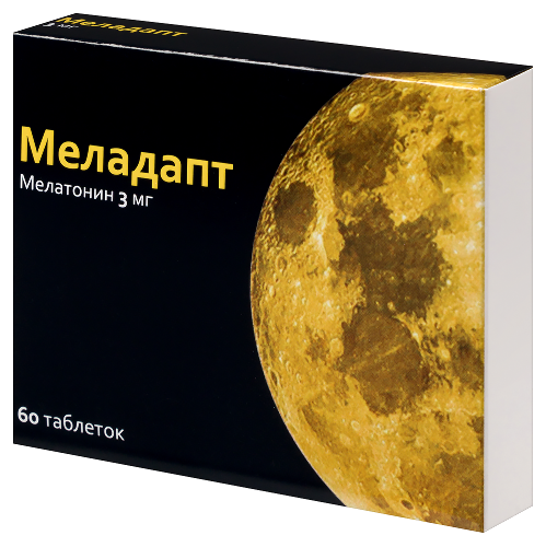 Меладапт 3 мг 60 шт. таблетки, покрытые пленочной оболочкой блистер