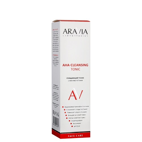 Aravia laboratories тоник очищающий с ана-кислотами aha-cleansing tonic 250 мл