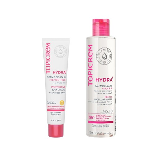 Набор Hydra+ вода мицеллярная мягкая 200мл + Hydra+ крем с защитным фактором дневной 40мл со скидкой