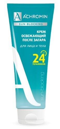 Купить Achromin sun-blocking освежающий крем после загара для лица и тела 24 часа увлажнение 250 мл цена