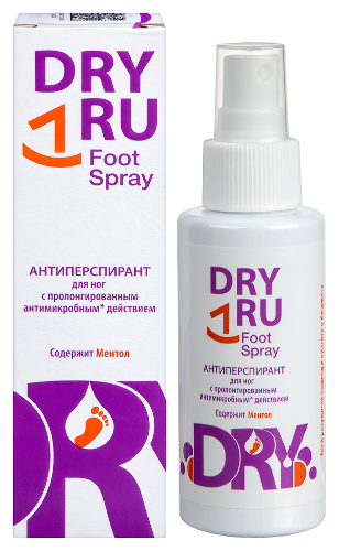 Dry ru foot spray средство против потливости ног 100 мл