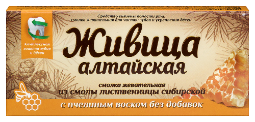 Живица алтайская смолка жевательная из смолы лиственницы 4 шт./с пчелиным воском