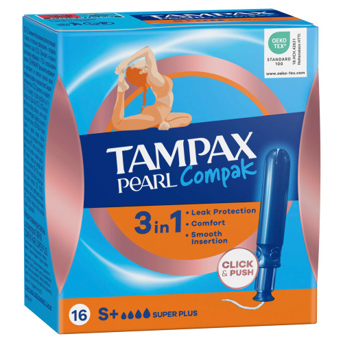 Tampax тампоны compak pearl super plus с аппликатором 16 шт.