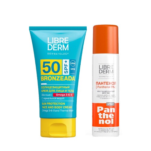 Купить Librederm bronzeada солнцезащитный крем spf50 с омега 3-6-9 и термальной водой 150 мл цена