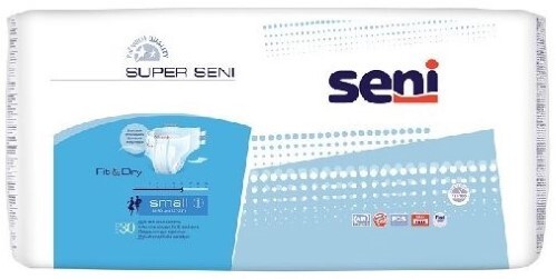 Купить Seni super подгузники для взрослых размер small обхват талии 55-80 30 шт. цена