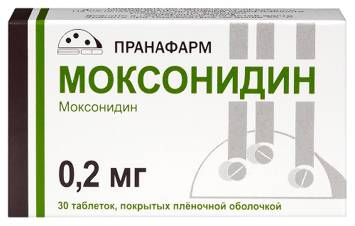 Моксонидин 0,2 мг 30 шт. таблетки, покрытые пленочной оболочкой
