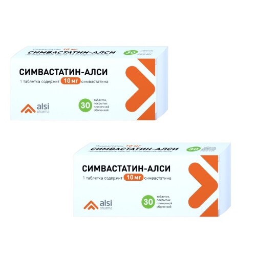 Купить Симвастатин-алси 10 мг 30 шт. таблетки, покрытые пленочной оболочкой цена