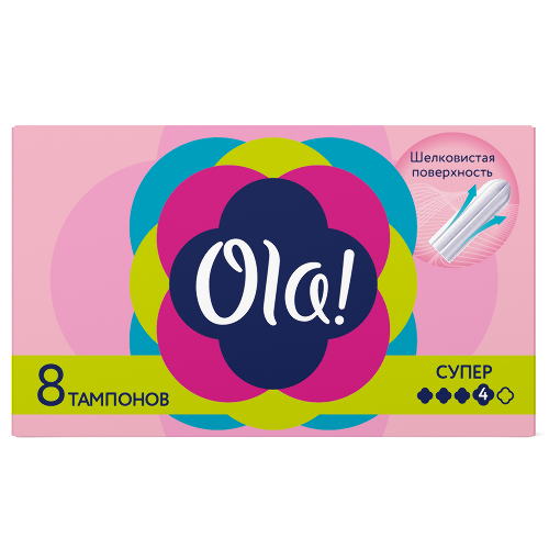 Ola тампоны super шелковистая поверхность 8 шт.