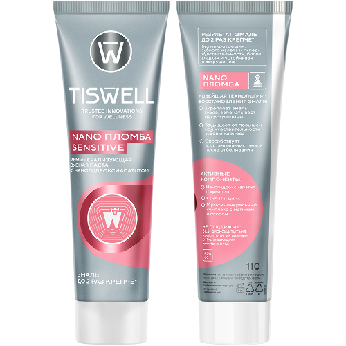 Tiswell зубная паста реминерализующая с наногидроксиапатитом для чувствительных зубов 110 гр