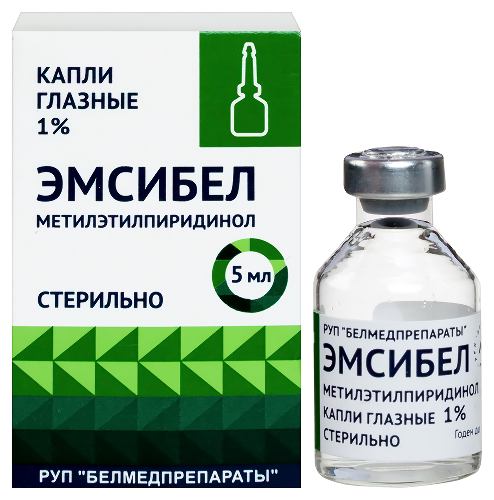 Эмсибел 1% флакон капли глазные 5 мл комплектность крышка-капельница