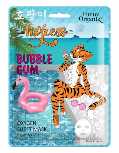 Купить Funny organix tigress тканевая маска-антиоксидант для лица кислородная детокс и релакс 1 шт. цена