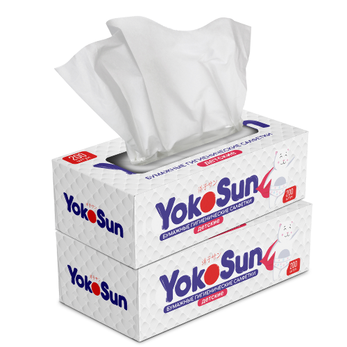 Набор YOKOSUN для детей: 2 упаковки салфетки бумажные детские 200 шт