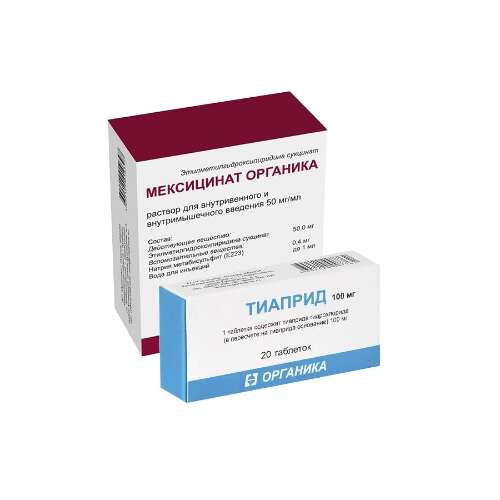 Набор МЕКСИЦИНАТ ОРГАНИКА 0,05/МЛ 5МЛ N10 АМП + ТИАПРИД 0,1 N20 ТАБЛ со скидкой